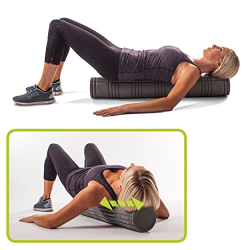 TriggerPoint CORE Foam Massage Roller with Softer Compression for Exercise, Deep Tissue and Muscle Recovery - Relieves Muscle Pain & Tightness, Improves Mobility & Circulation (36''), Gray