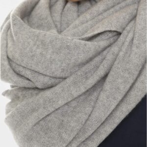 White + Warren Women's Cashmere Travel Wrap Scarf, Grey Heather, One Size