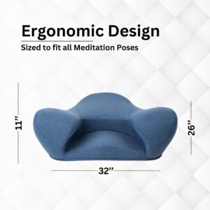 Alexia Meditation Seat "Ergonomically Correct for The Human Physiology Zen Yoga Ergonomic Chair Foam Cushion Home or Office (Fabric, Blue Angel)