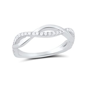 silvercloseout sterling silver cz stackable twisted infinity ring - size 6