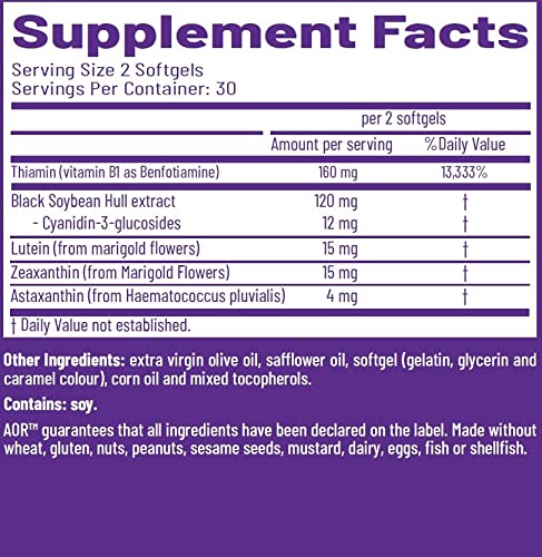 AOR, Vision Support II, Natural Supplement to Support Eye Health, with Lutein and Zeaxanthin, Gluten Free, 60 Softgels (30 Servings)