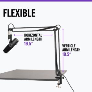 On-Stage MBS5000 Broadcast Mic Boom Arm - Experience Unparalleled Control and Versatility, Professional Boom Arm, Perfect for Podcasting, Broadcasting, and High-Fidelity Voice-Over Recordings