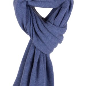 Love Cashmere Women's 100% Cashmere Wrap Scarf - Denim Blue - hand made in Scotland RRP $350