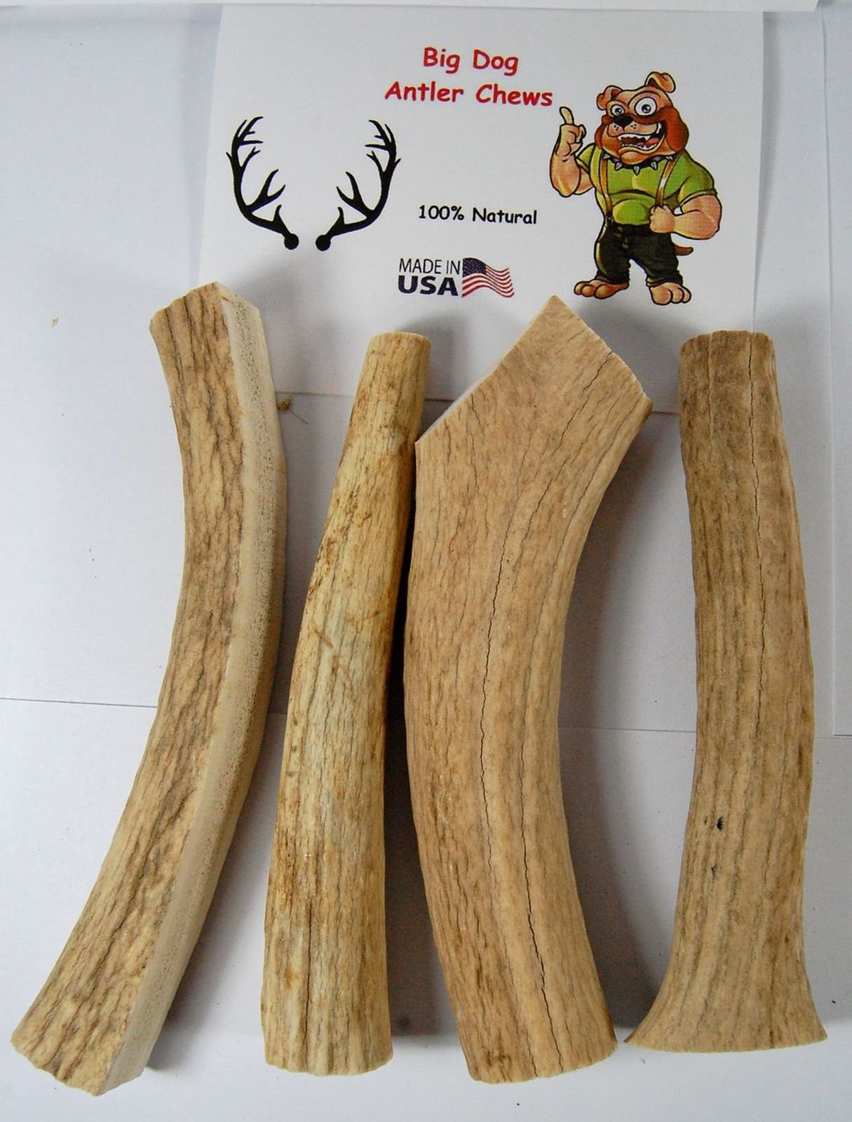 Big Dog Antler Chews - Grade B Deer and Elk Antler Pieces - Dog Chews - Antlers by The Pound, One Pound - Six Inches or Longer - Natural Healthy Long-Lasting Treat