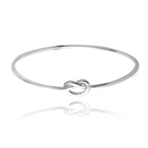 Hoops & Loops - Sterling Silver Polished Love Knot Bangle Bracelet | Sterling Silver