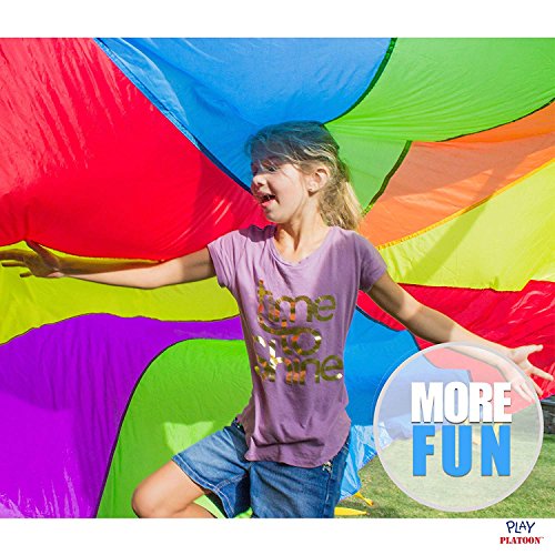 Play Platoon Rainbow Parachute Toy for Kids, Kid Parachute with Handle, 10 ft Play Parachute Game for Kids with 10 Handles, Parachute for Kids, PE Equipment for Elementary School Gym Class, Backyard