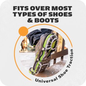 Yaktrax Diamond Grip (Med) - Full-Foot Traction on Ice, Snow, & Multi-Terrain Surfaces - Swiveling Diamond Bead Grip Points - Cold-Resistant Easy On/Off Elastic Upper Band