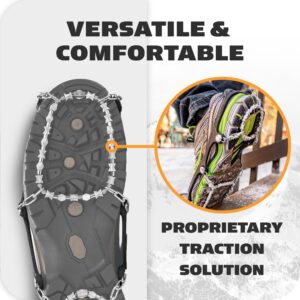 Yaktrax Diamond Grip All-Surface Traction Cleats for Walking on Ice and Snow (1 Pair), Large , Black