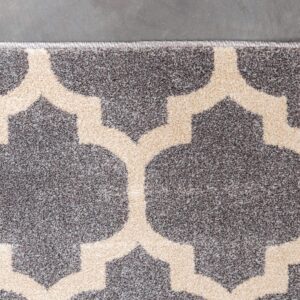 Unique Loom Trellis Collection Area Rug - Philadelphia (4' 1" x 6' 1" Rectangle Dark Gray/Beige)