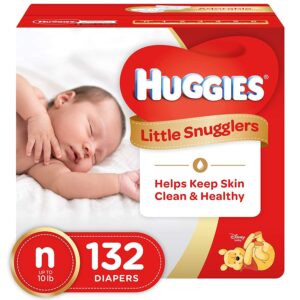 Huggies Little Snugglers Baby Diapers, Size Newborn, 132 Count, GIANT PACK (Packaging may Vary)