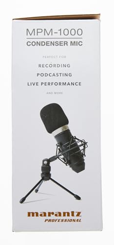 Marantz Professional MPM-1000 - Studio Recording XLR Condenser Microphone with Desktop Stand and Cable – for Podcast and Streaming Projects