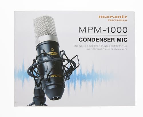 Marantz Professional MPM-1000 - Studio Recording XLR Condenser Microphone with Desktop Stand and Cable – for Podcast and Streaming Projects