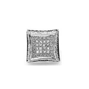 dazzlingrock collection 0.05 carat (ctw) 14k round white diamond micro pave kite shape stud earring (only 1pc), white gold