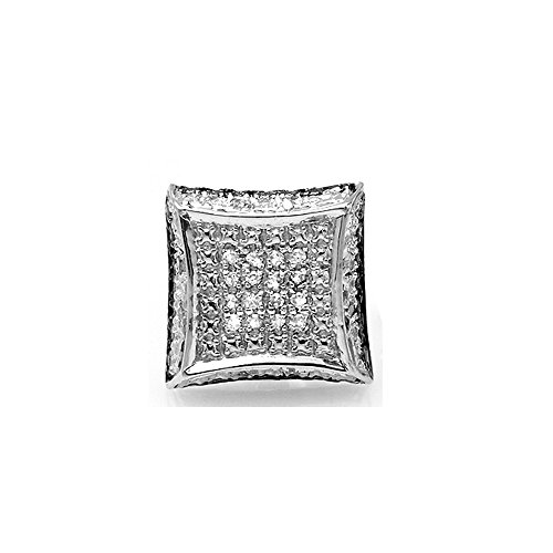 Dazzlingrock Collection 0.05 Carat (ctw) 14K Round White Diamond Micro Pave Kite Shape Stud Earring (Only 1pc), White Gold