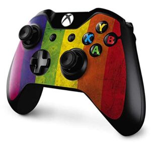 Skinit Decal Gaming Skin compatible with Xbox One Controller - Originally Designed Distressed Rainbow Flag Design