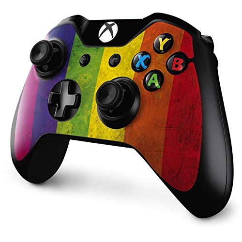 Skinit Decal Gaming Skin compatible with Xbox One Controller - Originally Designed Distressed Rainbow Flag Design