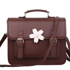 Buenocn Preppy Style Vintage backpack Pu Leather Women Shoulder Bag Cute floral Handbag messenger bag