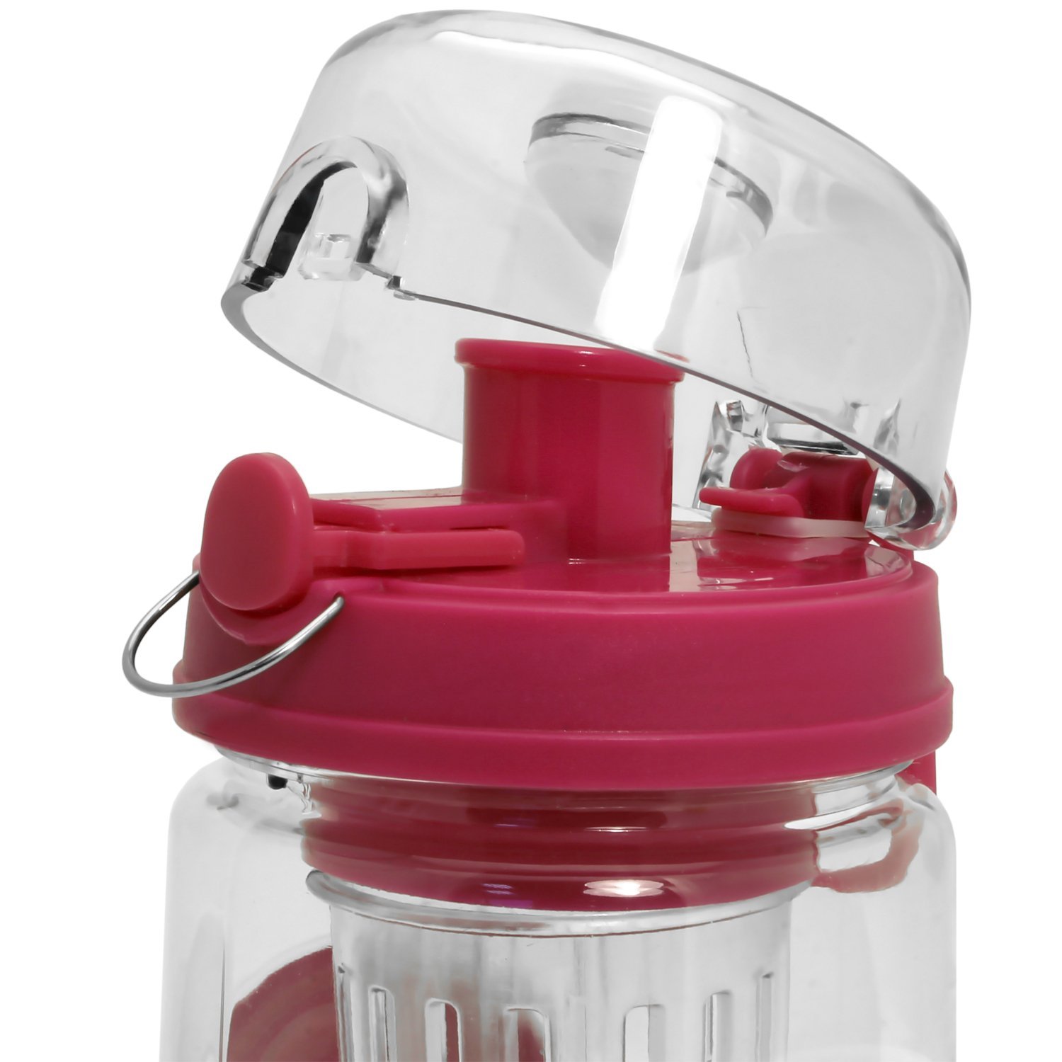 CampTeck U4277 Pink 1 Litre 1000 ml Infusion Bottle (BPA Free Tritan Plastic) Fruit Infuser Bottle with Leak-Proof Lid & Carry Handle