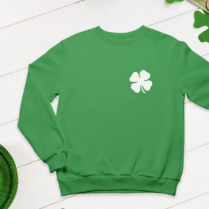 Tstars St Patricks Day Sweatshirt Women Four Leaf Clover Irish Shamrock Sweatshirts Medium Green