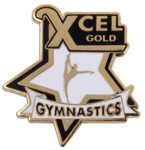 snowflake designs gold xcel gymnastics pin - #2003