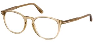 tom ford ft5401 eyeglass frames - shiny light brown frame, shiny light brown lenses, ft540151045