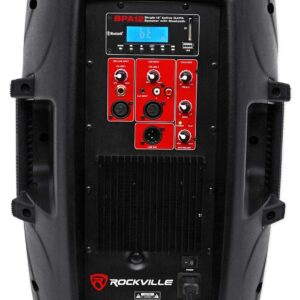 Rockville BPA12 12" Professional Powered Active 600w DJ PA Speaker w Bluetooth