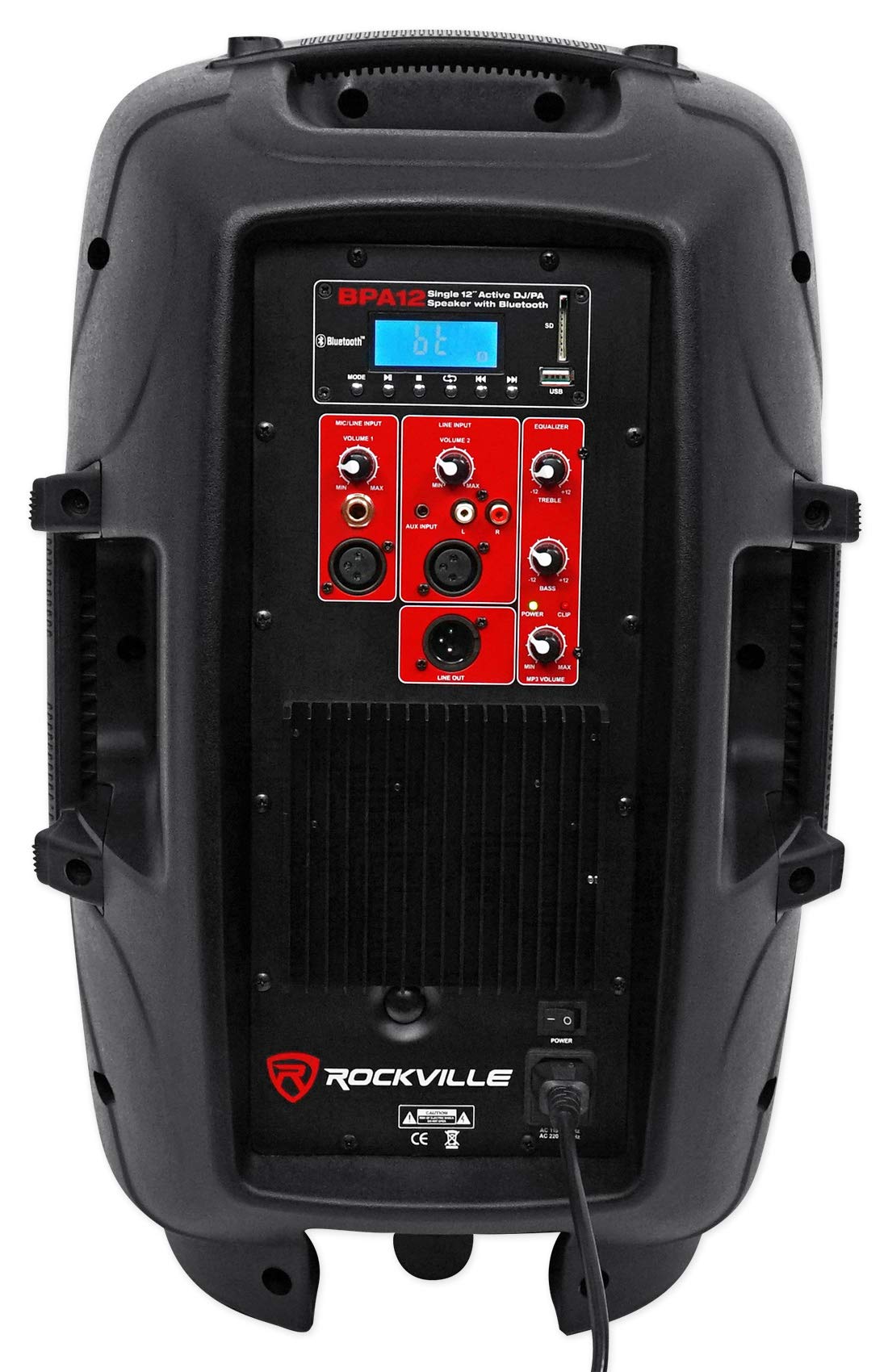 Rockville BPA12 12" Professional Powered Active 600w DJ PA Speaker w Bluetooth