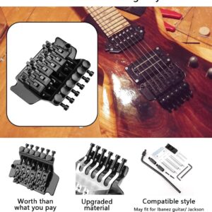 Black Electric Guitar Tremolo Bridge with Bar Double Strat Locking for Floyd Rose Type