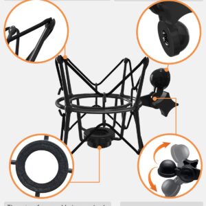 Boseen Microphone Shock Mount Mic Holder - Anti Vibration Spider Shockmount Compatible with Many Condenser Mics Like AT2020 MXL 770 MXL 990 Samson G Track Pro Rode Procaster NT1-A Neumann U87 etc.