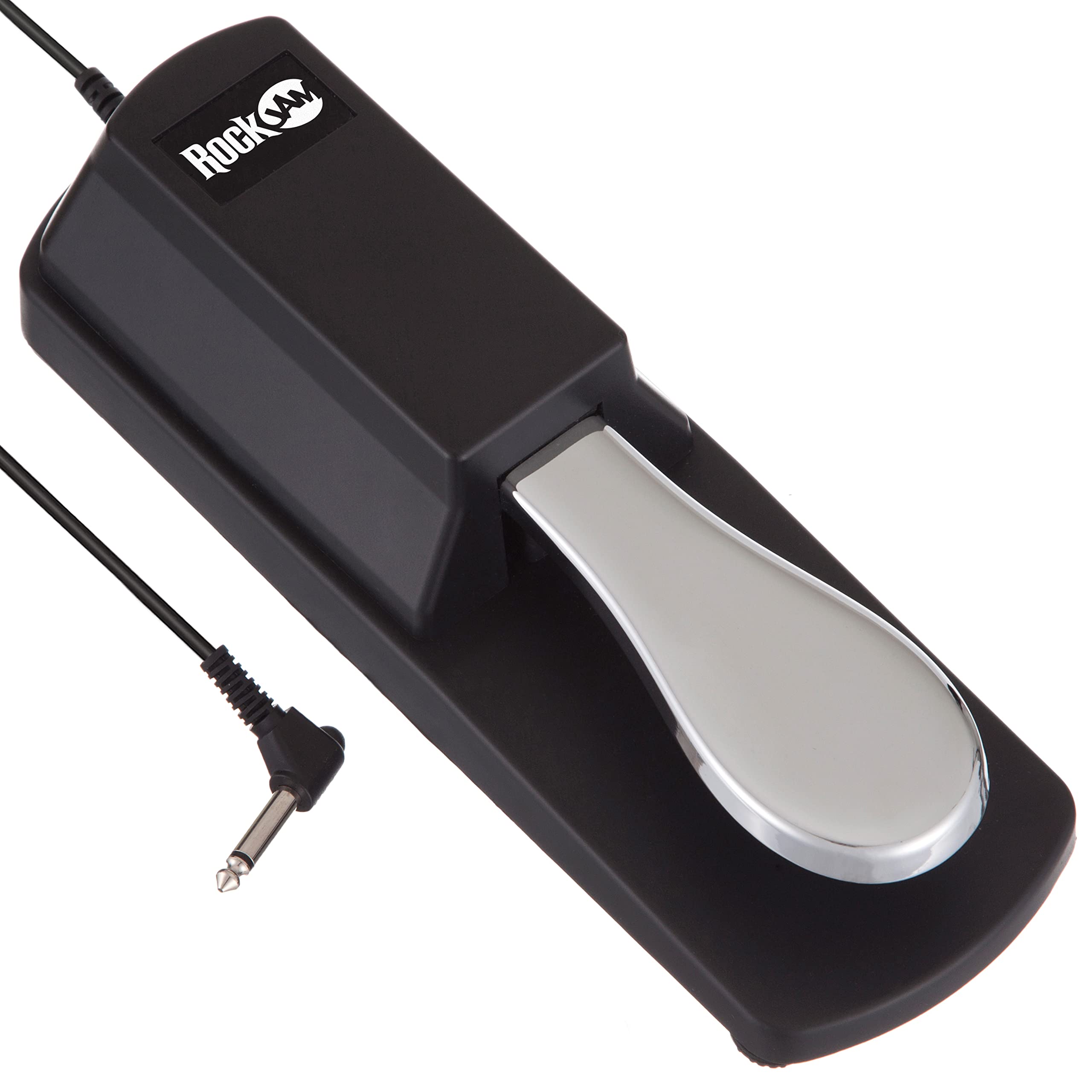 RockJam Universal Sustain Pedal for Electronic Keyboards and Digital Pianos With Polarity Switch, Anti-Slip Rubber Bottom and 5.9 ft. Cable