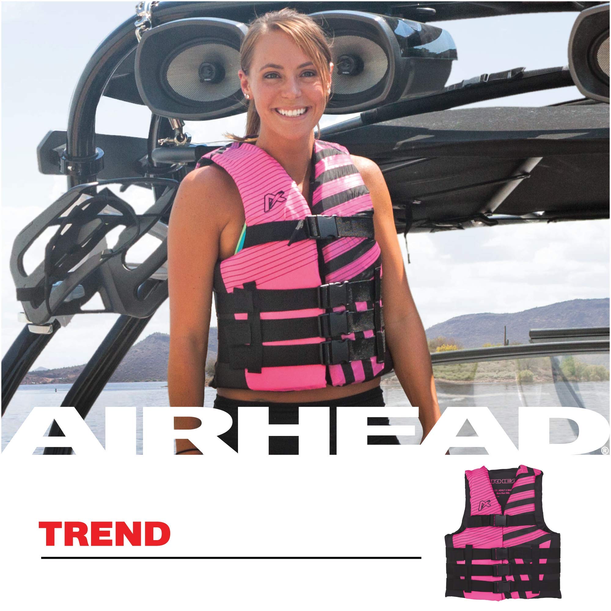 Airhead Women’s Trend Life Jacket, Coast Guard Approved, X-Small, Pink