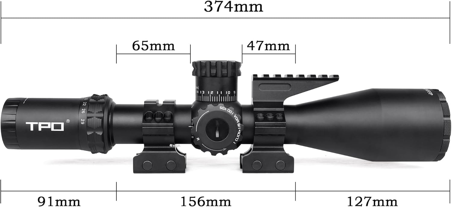 Sniper VT4.7-29X56FFP 35mm Tube First Focal Plane Rifle Scope, Side Parallax Adjustment