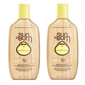 Sun Bum Original SPF 70 Sunscreen Lotion | Vegan and Reef Friendly (Octinoxate & Oxybenzone Free) Broad Spectrum Moisturizing UVA/UVB Sunscreen with Vitamin E | 8 oz (Pack of 2)