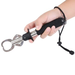 ENTSPORT Fish Lip Gripper Fish Scales Professional Fish Holder Stainless Steel Grabber 40 Pound Fish Lip Grip Tool with Weight Scale