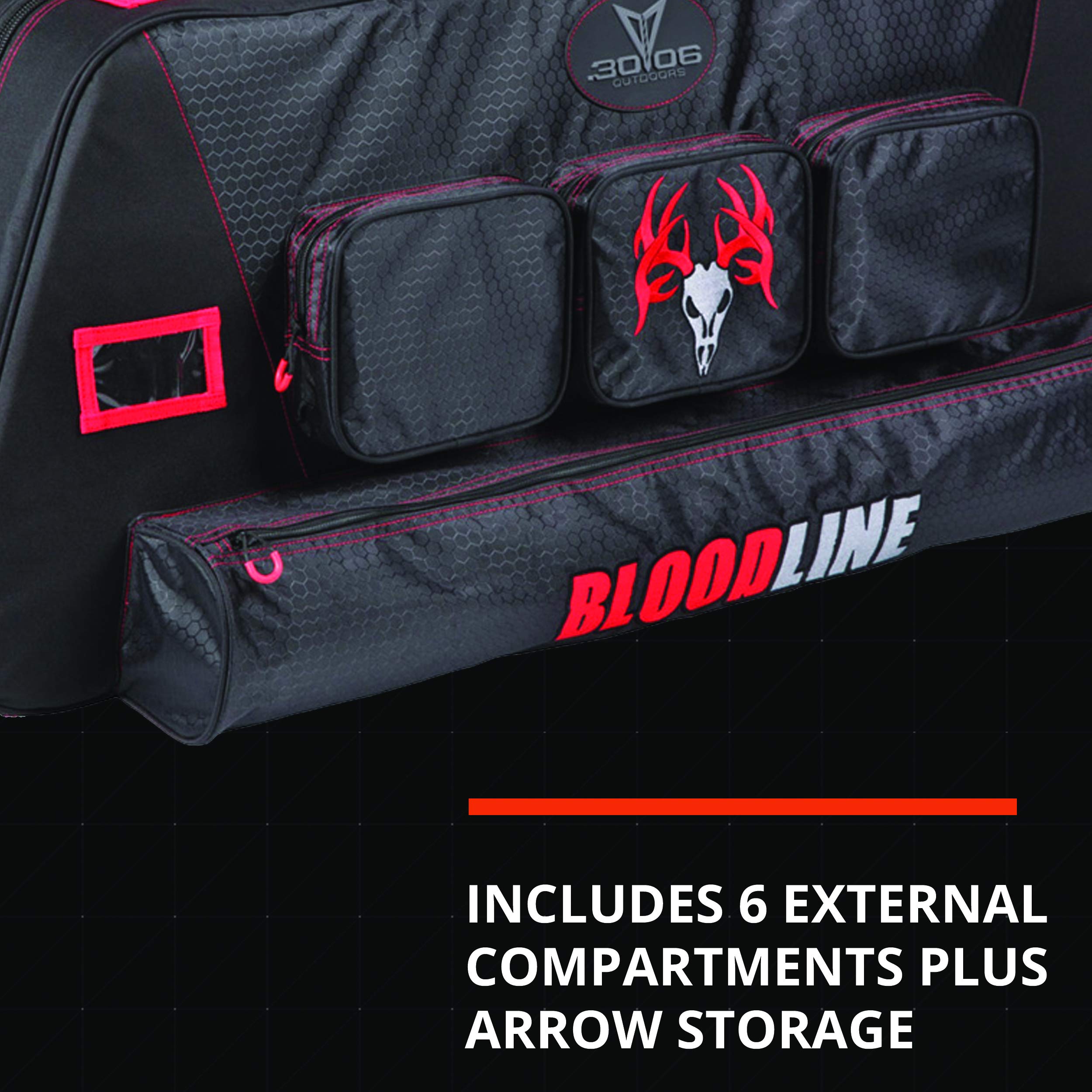 30-06 Outdoors Bloodline Signature Series Double Compound Bow Soft Case, 42 Inch, Black/Red