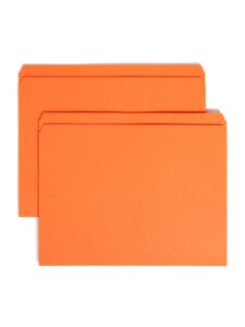 smead file folder, straight-cut tab, letter size, orange, 100 per box (10941)