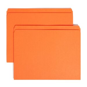 Smead File Folder, Straight-Cut Tab, Letter Size, Orange, 100 per Box (10941)