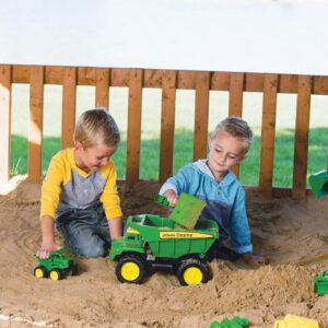 TOMY John Deere 15" Big Scoop Dump Truck with Sand Tools, Brown/a