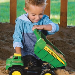 TOMY John Deere 15" Big Scoop Dump Truck with Sand Tools, Brown/a