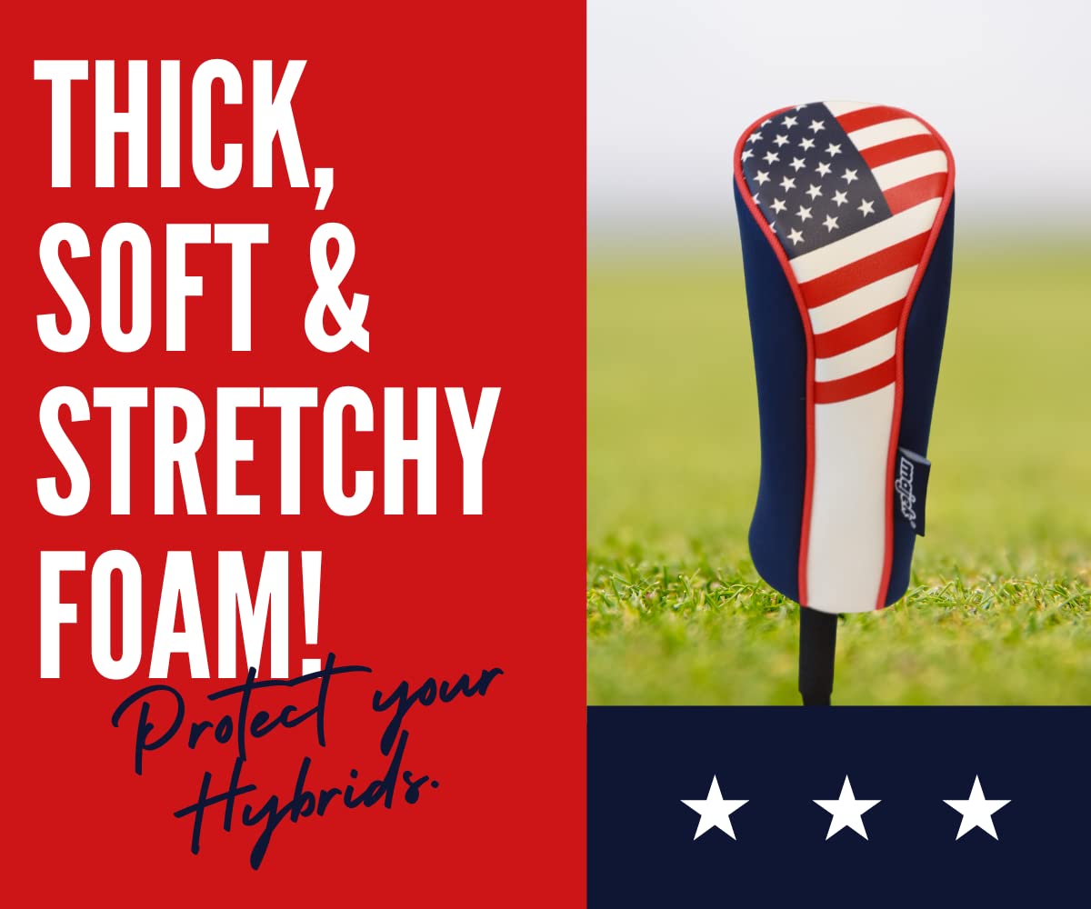 Majek USA Patriot Golf Hybrid Head Cover Universal U.S.A Neoprene Style Patriotic Headcover