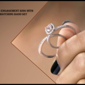 Dazzlingrock Collection 10K 5 MM Round Morganite & Diamond Bridal Halo Engagement Ring Set, Rose Gold, Size 8