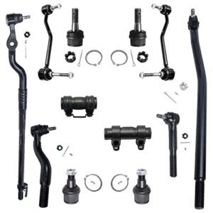 detroit axle - front end 12pc suspension kit for 00-04 ford f-250 f-350 super duty excursion, 4 ball joints 4 tie rod ends 2 sway bars 2 adjustment sleeves 2000 2001 2002 2003 2004 replacement