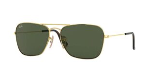 ray-ban rb3136 181 unisex caravan sunglasses (havana gold frame/dark green lens 181, 55)