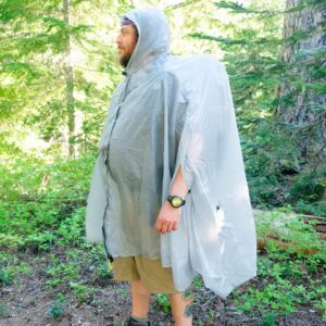 Six Moon Designs Gatewood Cape - 11 oz. - 1 Person Ultralight Tarp/Cape (Gray) Packs Small. The ONLY Poncho-Style Tarp to Provide Complete 360° Protection.