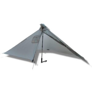 Six Moon Designs Gatewood Cape - 11 oz. - 1 Person Ultralight Tarp/Cape (Gray) Packs Small. The ONLY Poncho-Style Tarp to Provide Complete 360° Protection.