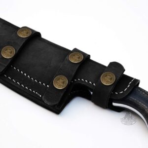 Whole Earth Supply Black Leather Tracker Sheath Fixed Blade Knife Hunting Skinning Blanks Knives