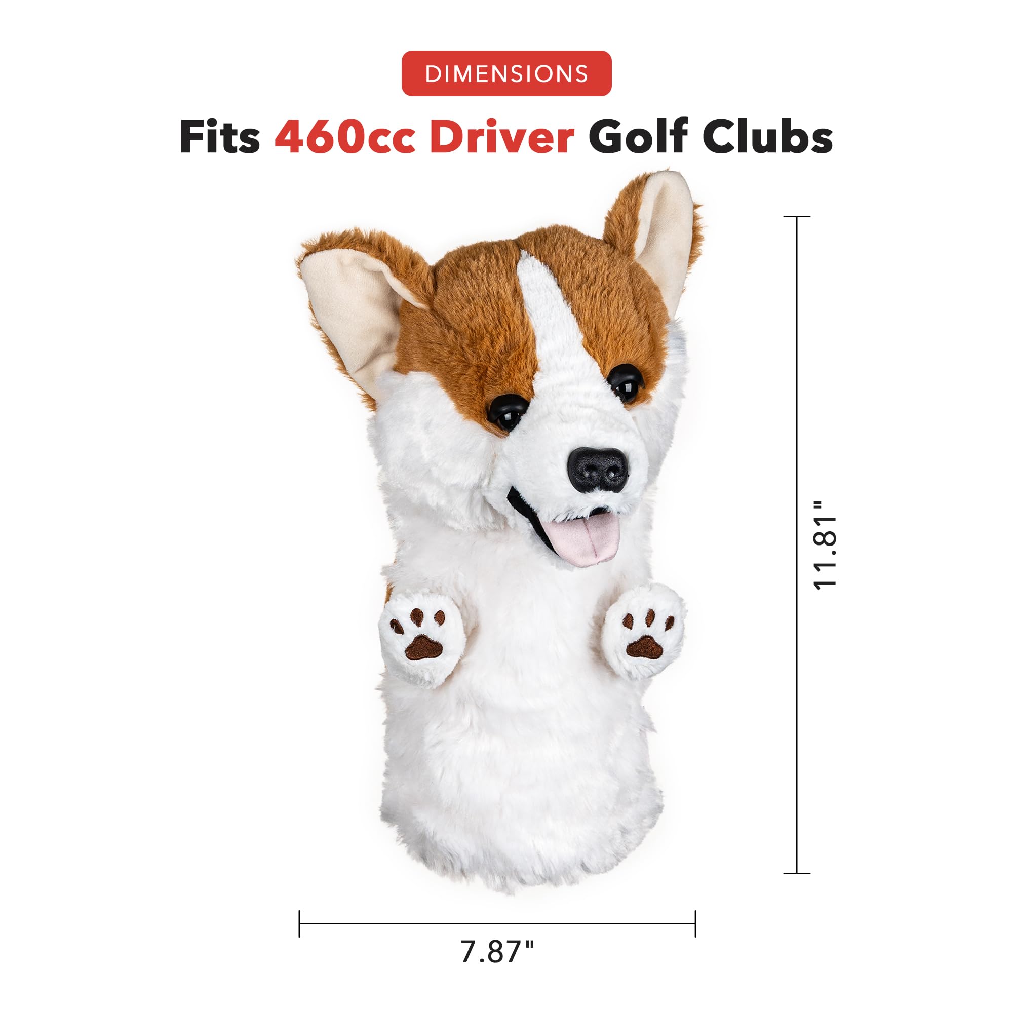 Daphne’s Corgi Driver Headcover | Premium Driver Headcovers | Funny Golf Club Covers | Stylish Protection for Your Clubs | Men's Golf Gear | Driver Headcover for Men and Women