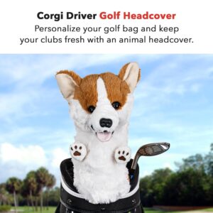 Daphne’s Corgi Driver Headcover | Premium Driver Headcovers | Funny Golf Club Covers | Stylish Protection for Your Clubs | Men's Golf Gear | Driver Headcover for Men and Women