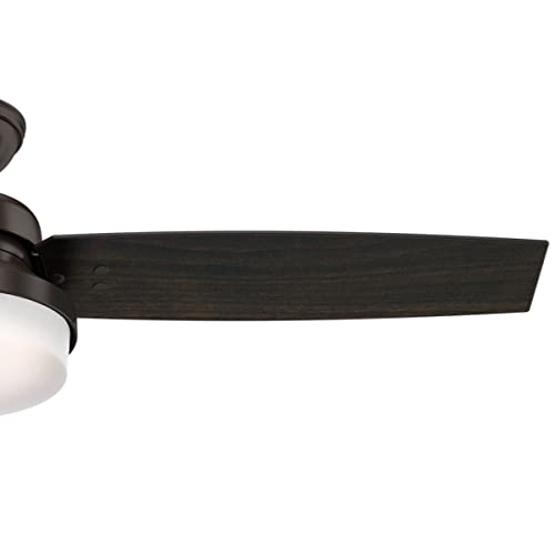 Hunter Fan Company Sentinel 52-inch Indoor Premier Bronze Modern Ceiling Fan With Bright LED Light Kit, Remote Control, and Reversible WhisperWind Motor Included