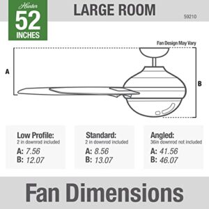 Hunter Fan Company Sentinel 52-inch Indoor Premier Bronze Modern Ceiling Fan With Bright LED Light Kit, Remote Control, and Reversible WhisperWind Motor Included